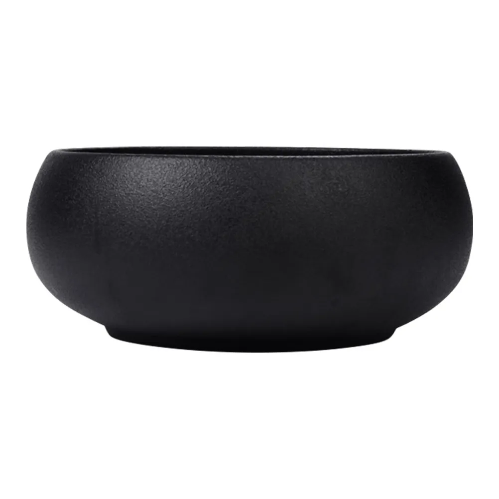 Tazón de Cerámica para Té, Color Negro, Resistente y con Fondo Liso, para Residuos de Té, Decoración del Hogar, Regalo