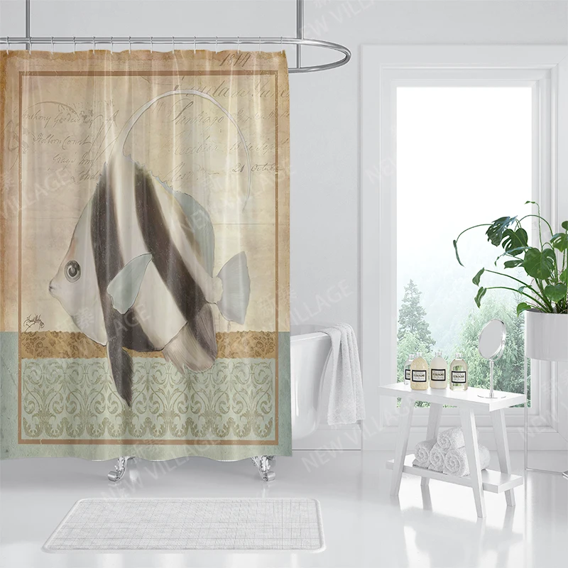 Home waterproof fabric bathroom curtain accessories 90x200 shower shower curtain 240 * 200 Atlantis style shower curtain