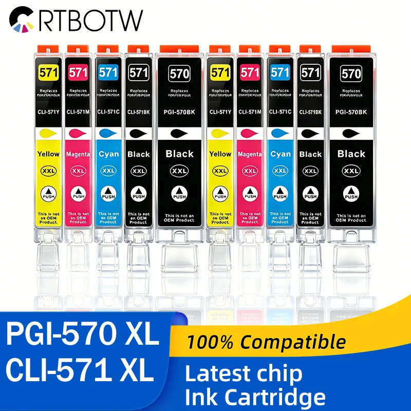 570XL 571XL Ink Cartridge For Canon 570 571 XL Compatible MG5751 MG5752 MG5753 MG 5750 5751 5752 5753 PIxma Printer PGI CLI