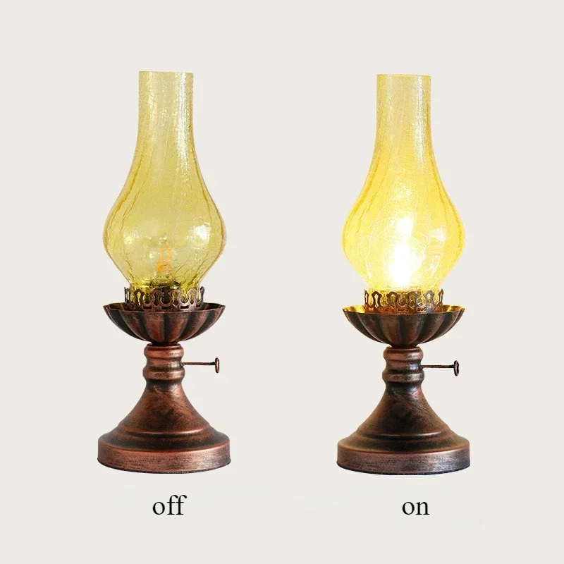 Amerikanische Retro Schreibtischlampe Vintage Kerosinlampe Schlafzimmer Klassische Nachtlichter