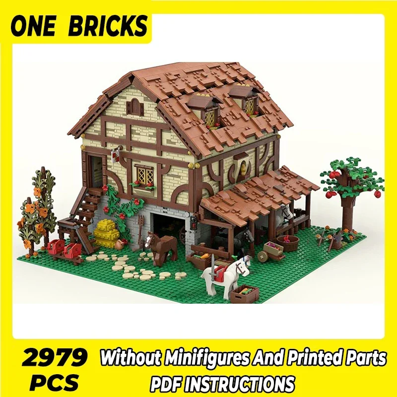 

Moc Building Bricks Medieval Fortress Model Medieval Stables Technology Modular Blocks Gifts Christmas Toys DIY Sets Assembly