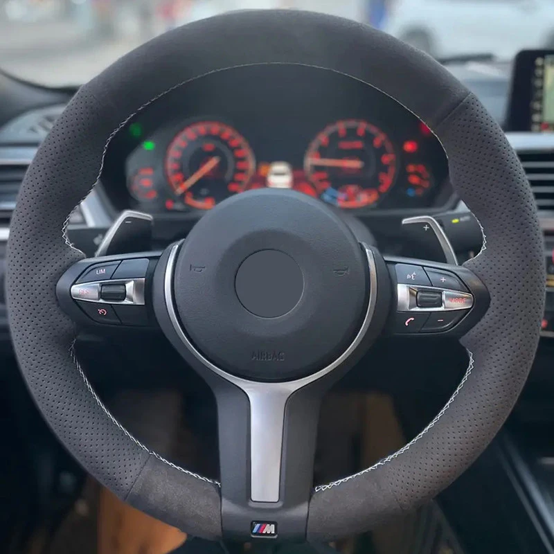 

Car Steering Wheel Cover Suede for BMW M3 M4 M Sport F30 F31 F34 F10 F11 F07 X1 X2 X3 F25 F32 F33 F36 F48 F39 Car Interior Braid