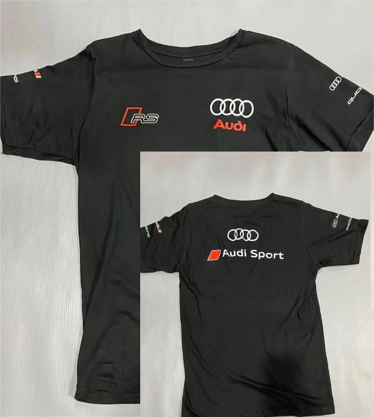 

Audi men's T-shirt rs four-ring street wear casual summer 2025 cotton loose and comfortable T-shirt
