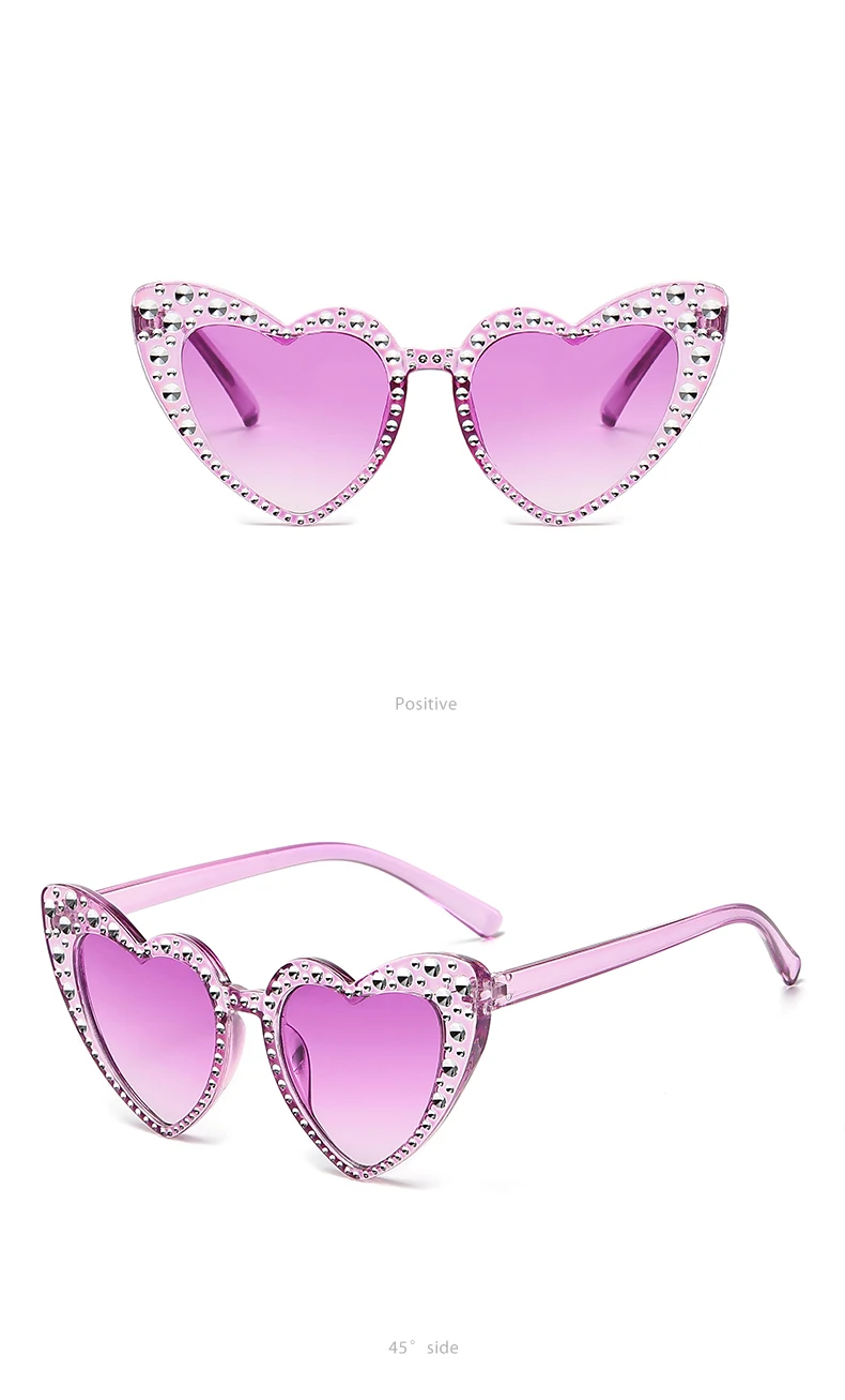 2024 Kinder New Love Diamantbesetzte Sonnenbrille Ins Baby Trend Sonnenbrille Sonnenschutzbrille – Detail 13