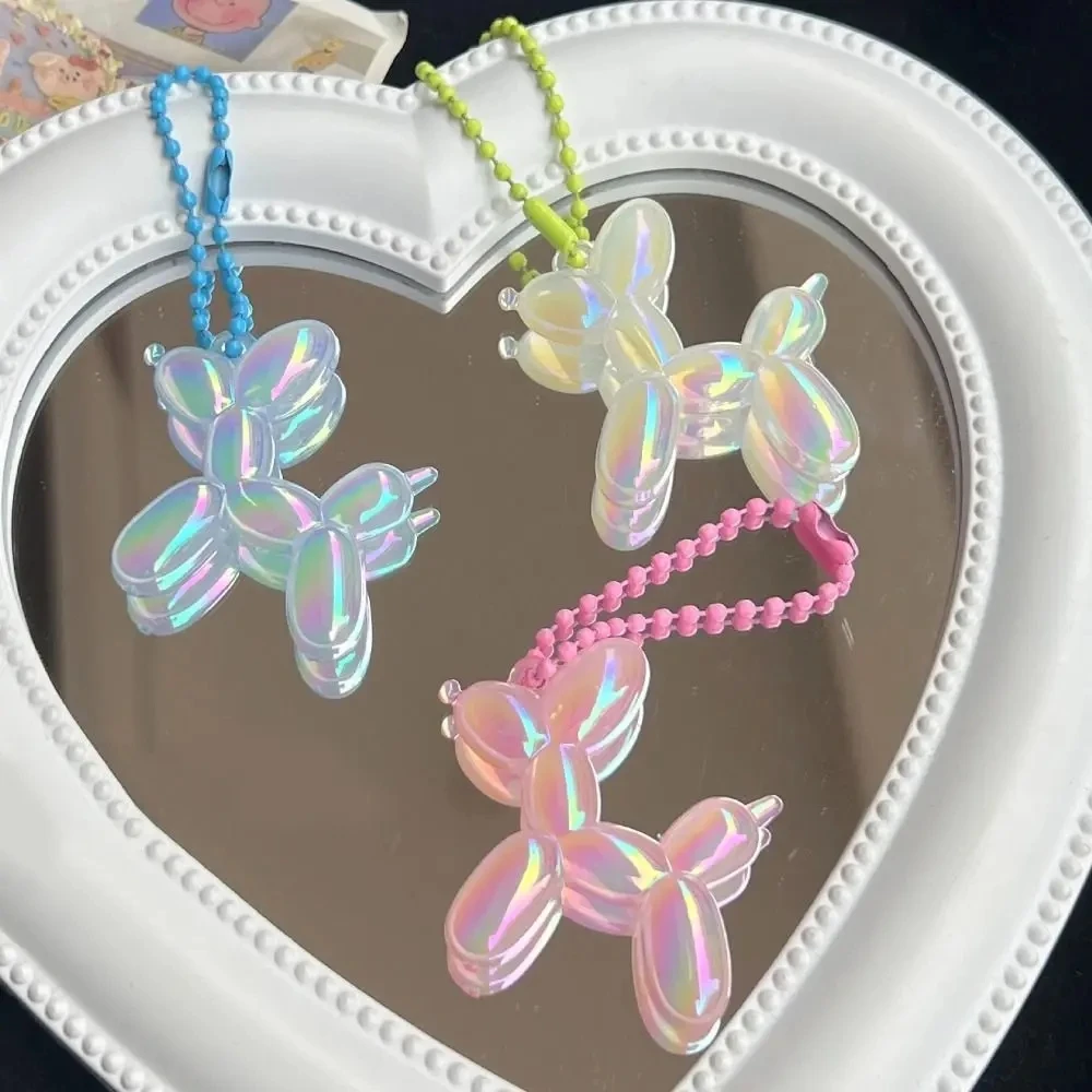 Neue Mode Cartoon bunte Laser Ballon Hund Schlüssel bund für Frauen Tasche Anhänger PVC Welpen Auto Schlüssel ring Kinder Mädchen Geburtstags geschenk
