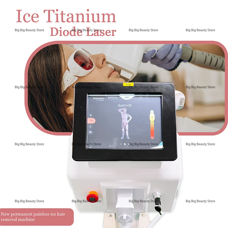 

Diode Laser Hair Removal Machine 3500W Depilation Equipment Alexandrite Ice Soprano Titanium Hair Removal Depilacion Profesional