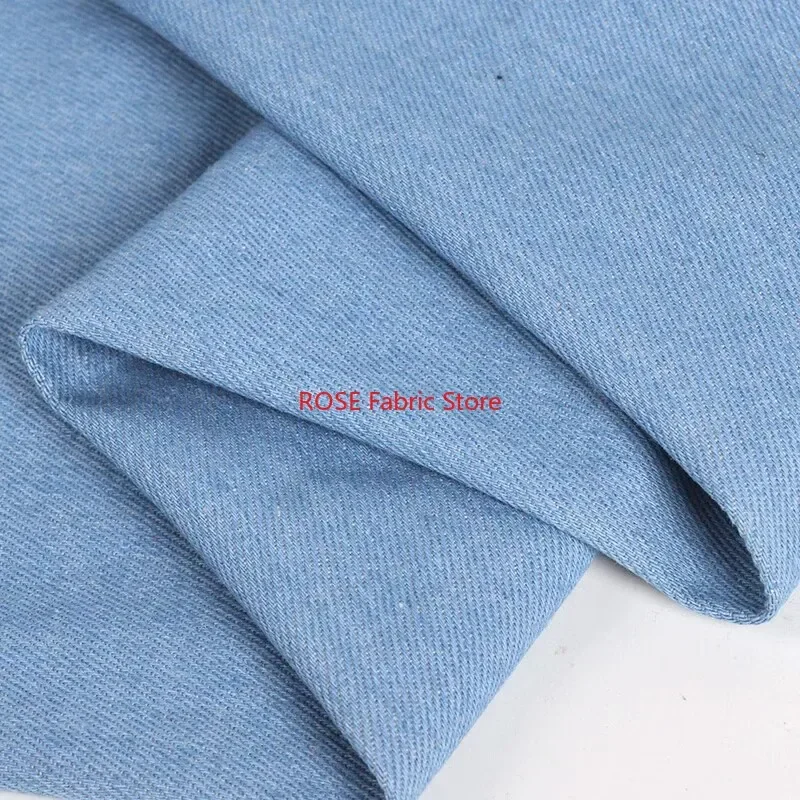 1 Meter Solid Indigo Blue Jeans Fabric Washed Thick Denim For Jeans, jackets, skirts, bag, upholstery, crafting, designer fabric