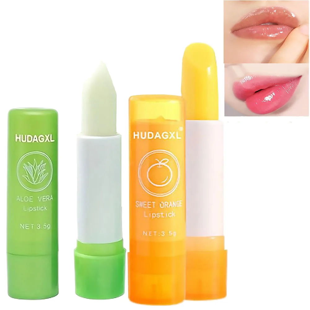 Aloe Vera Color-Changing Lipstick Long-Lasting, Moisturizing, Temperature-Activated Lip Balm, Fade-Resistant Nourishing Lip Care