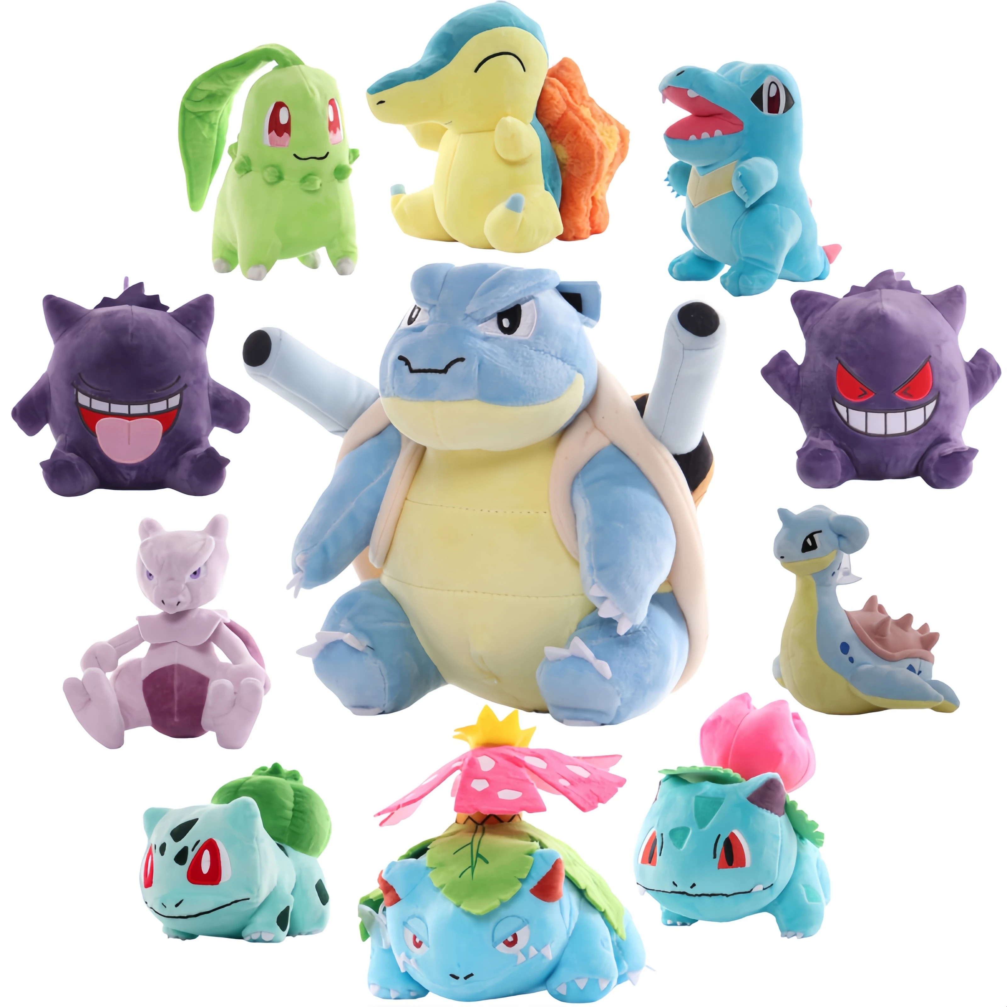 Pokemon Pikachu Peluche Venusaur Ivysaur Bulbasaur Peluche Charizard Blastoise Squirtle Charmander juguetes Gengar muñeco de Peluche regalos