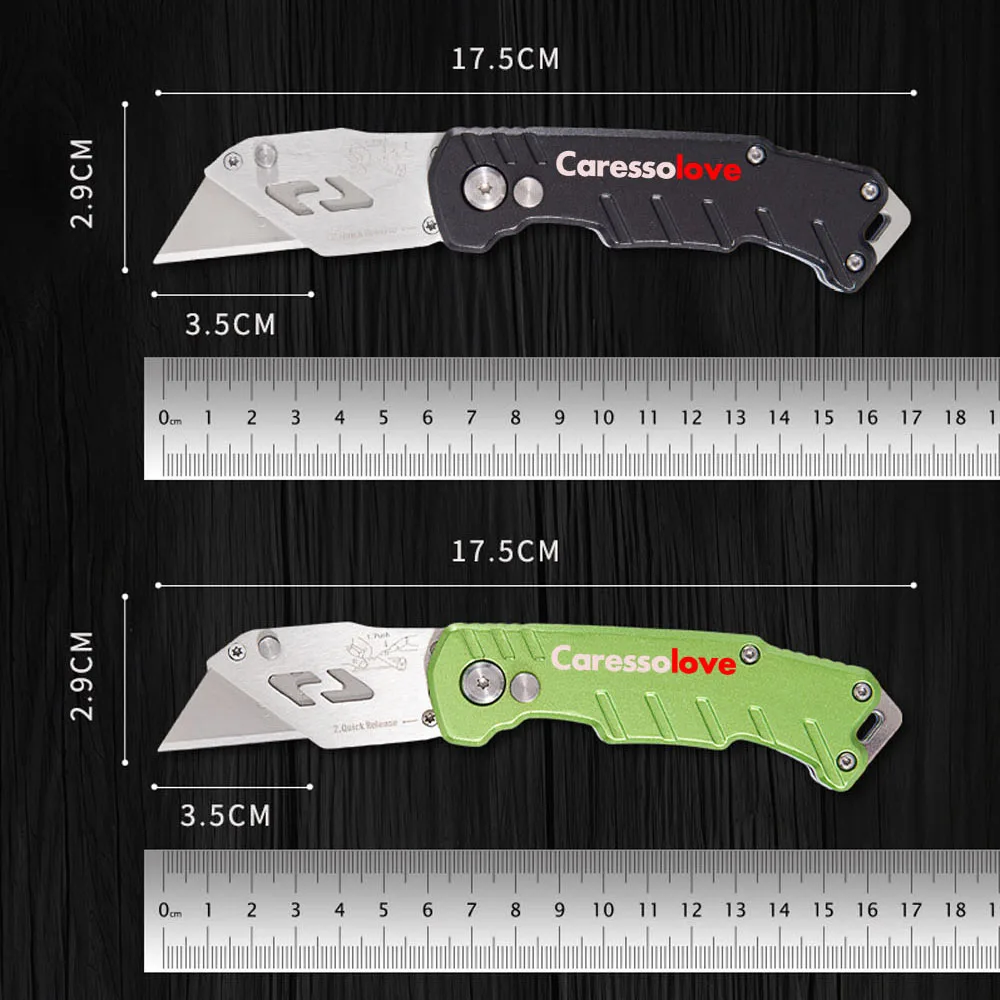 Electrician Utility Knife Retractable Paper Box Cutter Sharp Steel Handle Folding Knife Portable Pocket Knife With 10pcs Blades