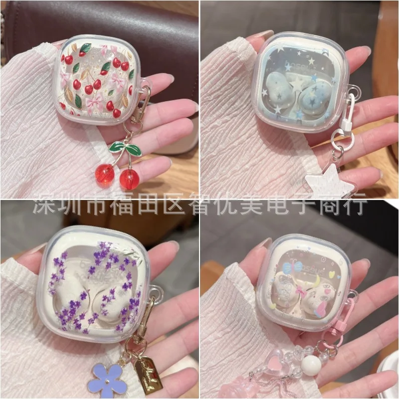 Suitable for Baseus WM02S 2026 headphone case cartoon cute with pendant for Baseus WM01S / WM02 Bluetooth protective soft  case