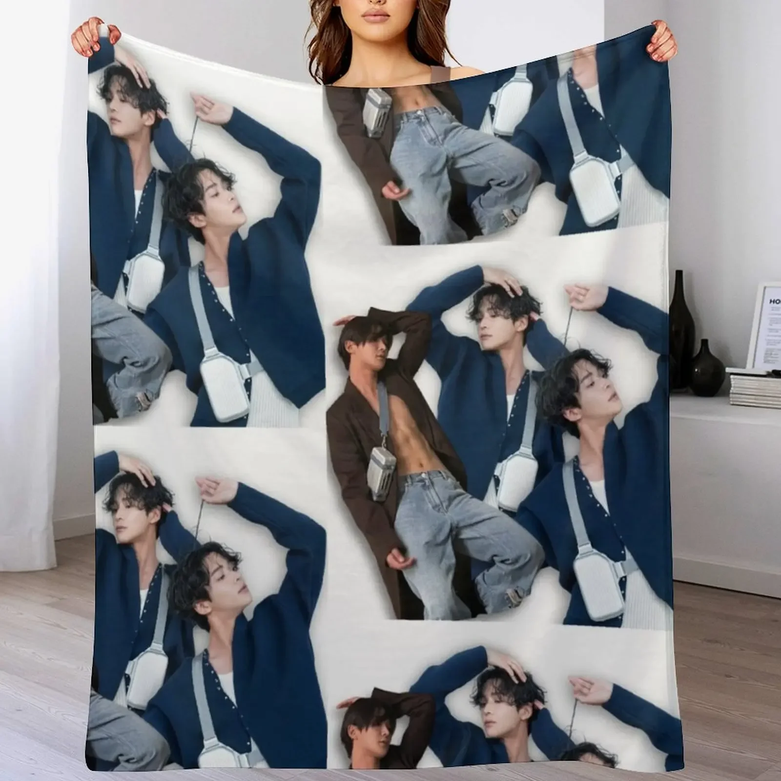 

Rowoon SF9 Hot Throw Blanket Summer Vintage Cute Plaid for sofa Blankets
