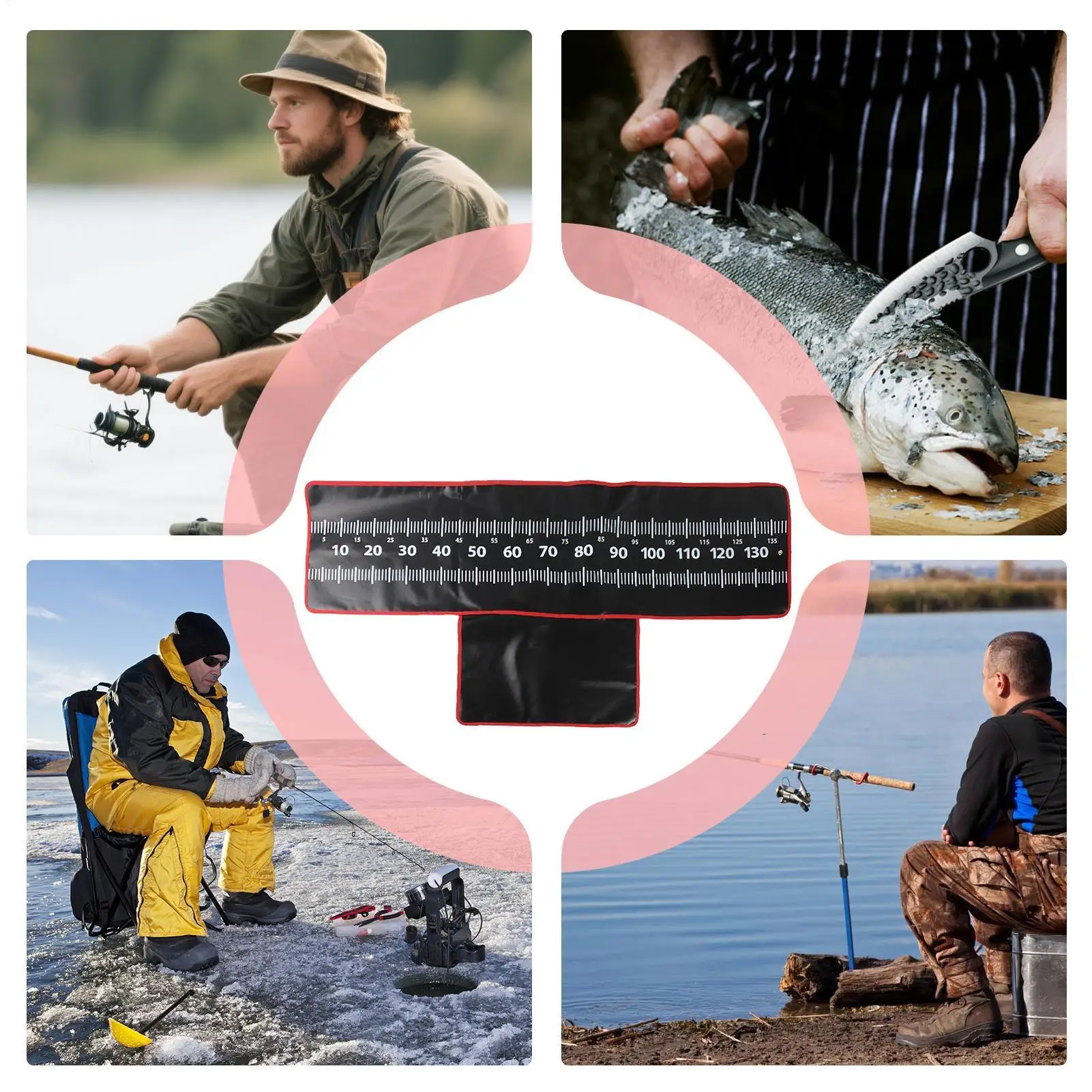 

Коврик для разделки рыбы Fillet Away 140 x 35 см, портативный, складной, нескользящий, для измерения и снятия крючков, для ловли баса и активного отдыха на природе