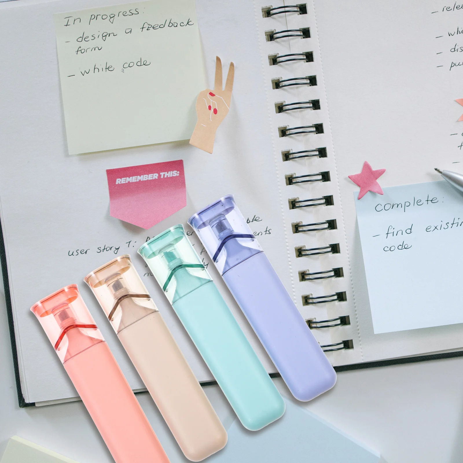 8 قطع من أقلام تحديد متعددة الأغراض، أقلام تحديد مريحة للمستندات، علامات هايلايتر مدمجة خفيفة الوزن للاستخدام بنفسك