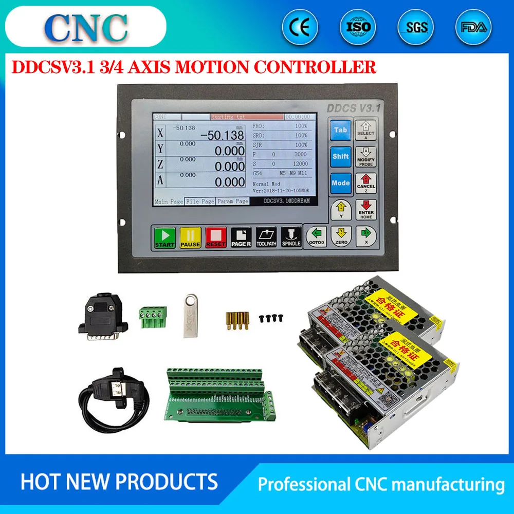 

Обновленный контроллер DDCSV3.1 3/4 axis 500Khz G code off-line для замены USB NC контроллера Mach3 для сверления и фрезерования NC