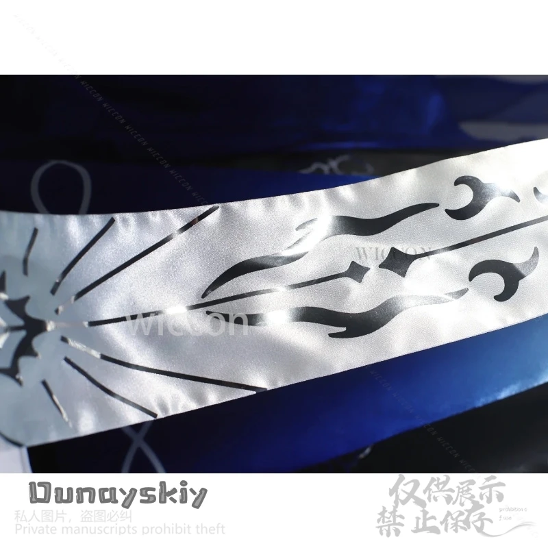 Wuthering موجات تأثيري Fleurdelys كبير Cartethyia جودة عالية الحرير الأزرق أنيقة زائدة فستان طويل الباروكات أنيمي لعبة مخصصة