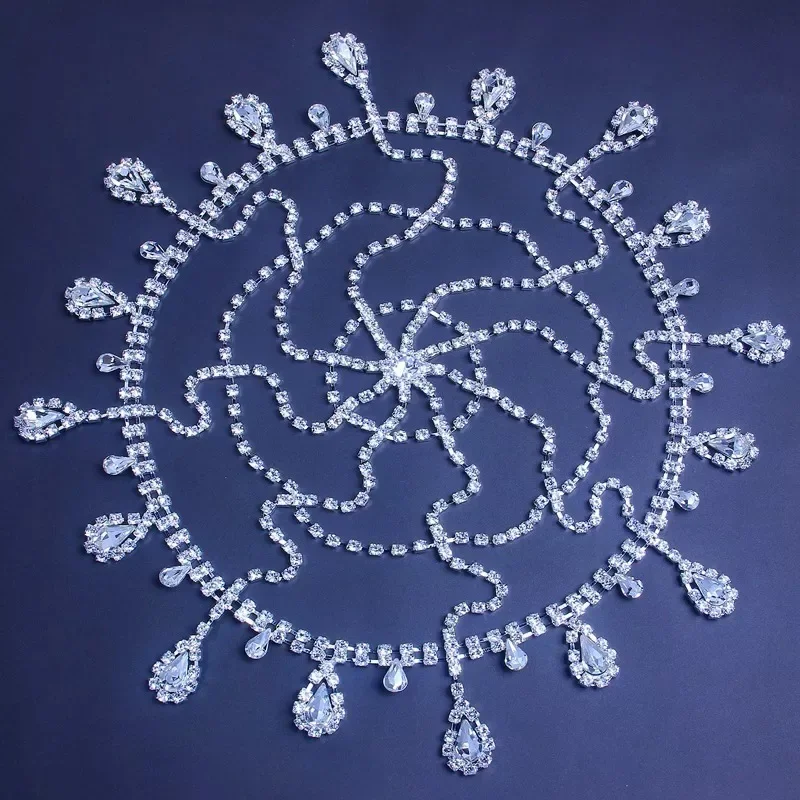 Stonefans Boho Bridal Wedding Head Chain Rhinestone Hair Jewelry for Women Free shippin Oval Crystal Hair Chain Accessories Gift