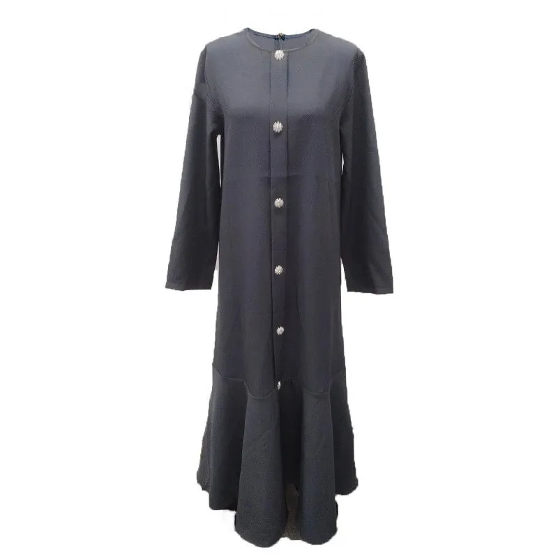 Vêtements modestes pour femmes Khimar et Jilbab Butik robes Mujer longue boutonnée devant robe Maxi à manches longues robe musulmane Abaya