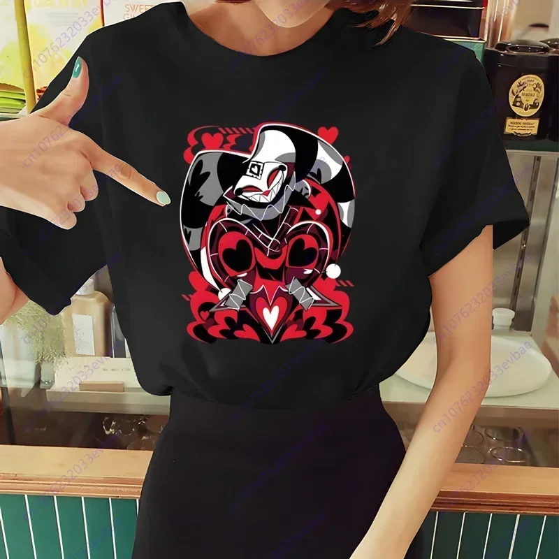 Women\'s Helluva Boss T Shirt Summer Short Sleeve Printed Chewing Print Funny Harajuku Tshirt Tops Men\'s T-shirt Streetwear
