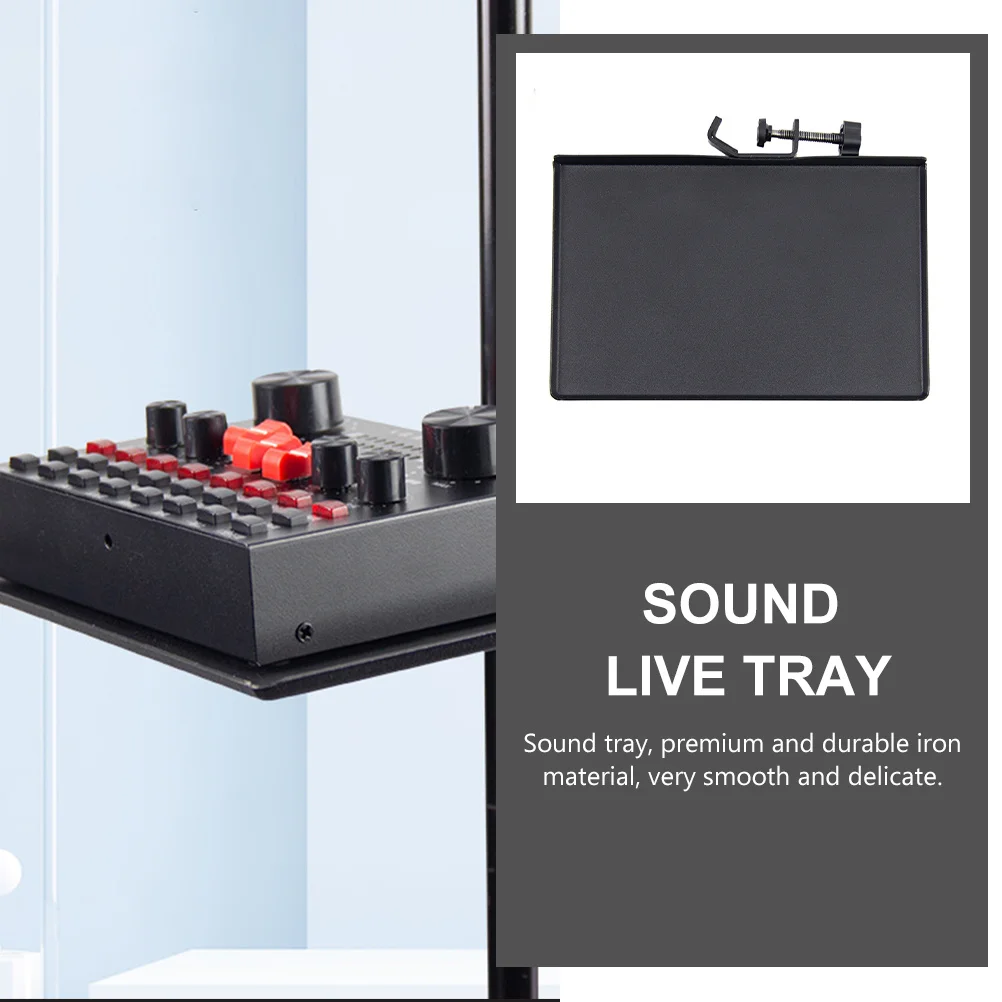 

Useful Mic Stand Clip-on Accessory Tray Durable Iron Material for Broadcasting Stage Bar Broadcast Room Sound Live Tray