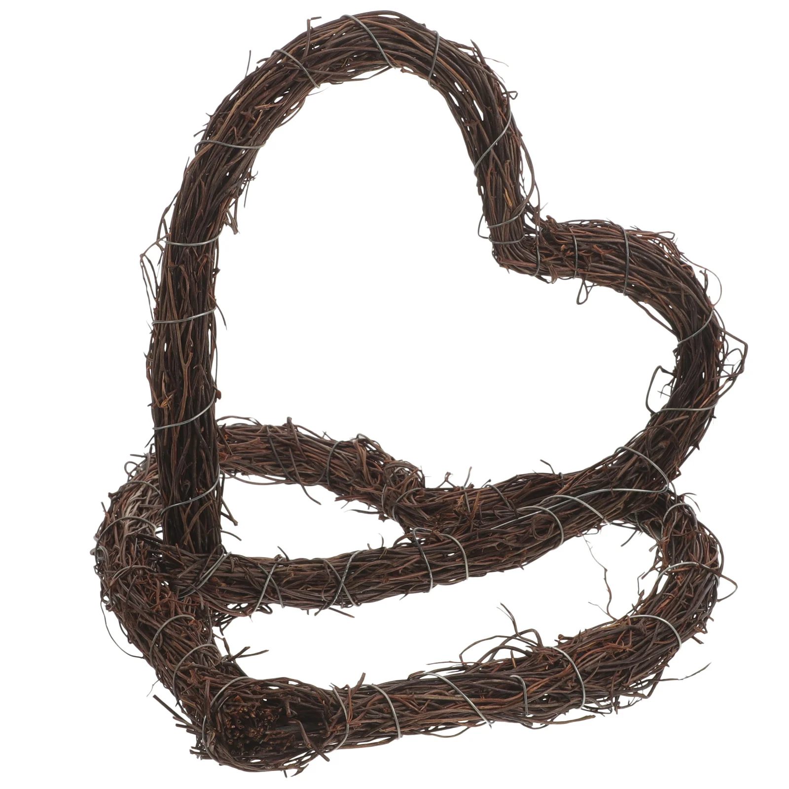 

2Pcs Heart Rattan Wreath DIY Material Sturdy Natural Rattan Christmas Garland Accessories Home Decor Heart Shaped Wreath Hoops
