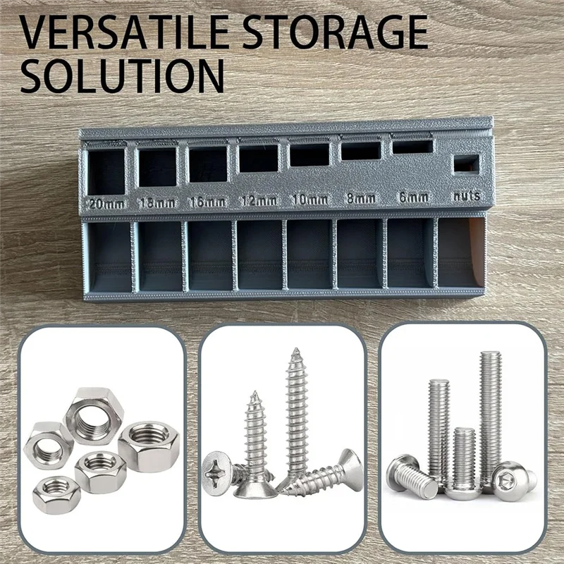 ABLN-M3 Screw Organizer Bolt Storage Tray Featuring 7 Measuring Slots, Ideal For Hardware And Small Parts