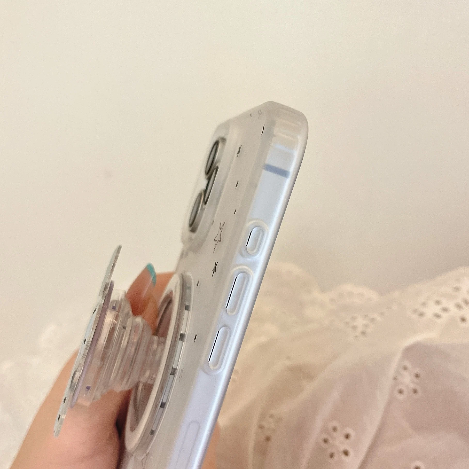3D Cute Star Magneti Phone Stand Makeup Mirror Griptok Holder for iPhone 16/15 14 13 pro Max - Girl Bracket Ring Stand Support view 3