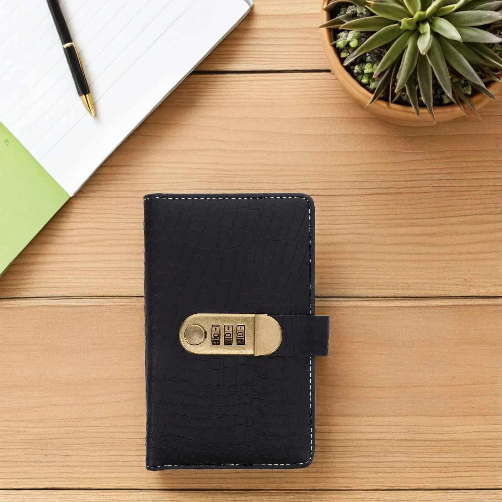 Password Lock Cash Storage Book Secure Notebook Combination Lock Confidential Money Diary Safety Saving Organizer Portable