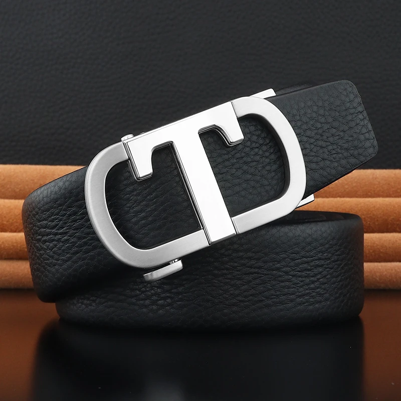 

Поясной ремень с буквой T, автоматическая пряжка, высококачественные коммерческие дизайнерские ремни, мужские золотые пряжки из натуральной кожи cintos masculinos