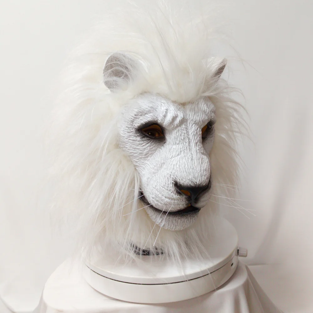 Masque Lion Blanc en Latex – photo 7