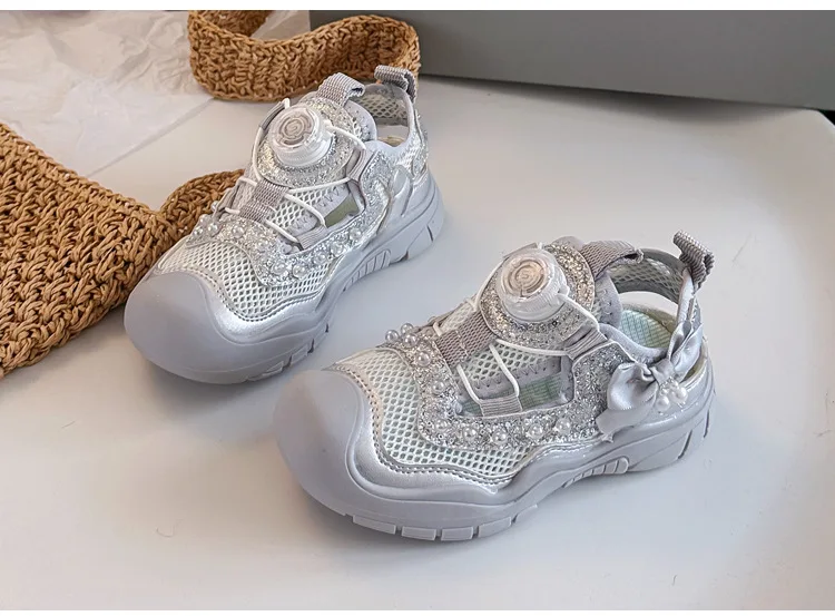 Kinder-Sandalen mit Atmungsaktivem Mesh, Sportliche Kindersandalen mit Zehenkappe, Sommer 2026 Neue Mädchen-Prinzessinnen-Freizeitschuhe mit Weicher Sohle – Detail 6