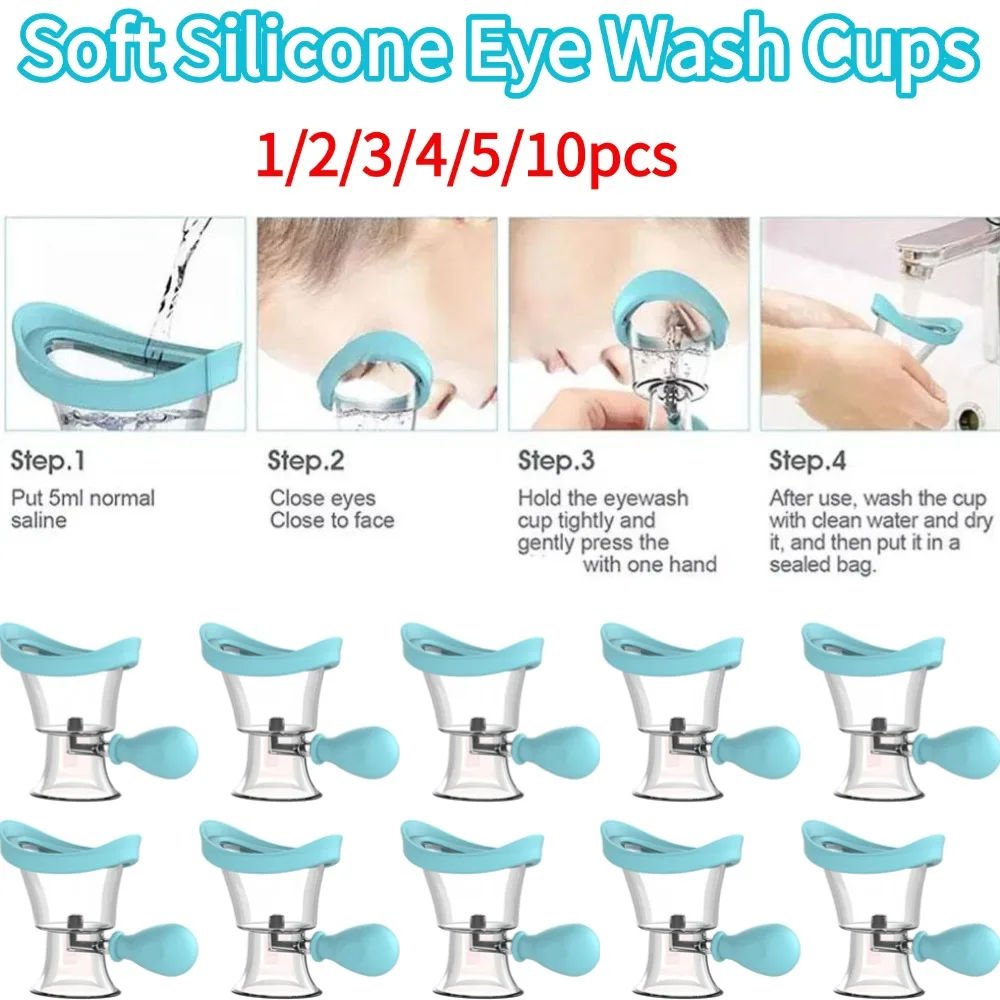 Silicone Eye Wash Cups Eyes Cleaner Flushing Rinse Cups Bath Eyewash Cups Relieve Eye Fatigue Dryness