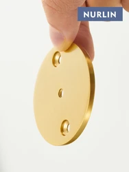 Nurlin brass 3mm thick furniture cabinet door drawer handle door pull installation decorative circular base backplates