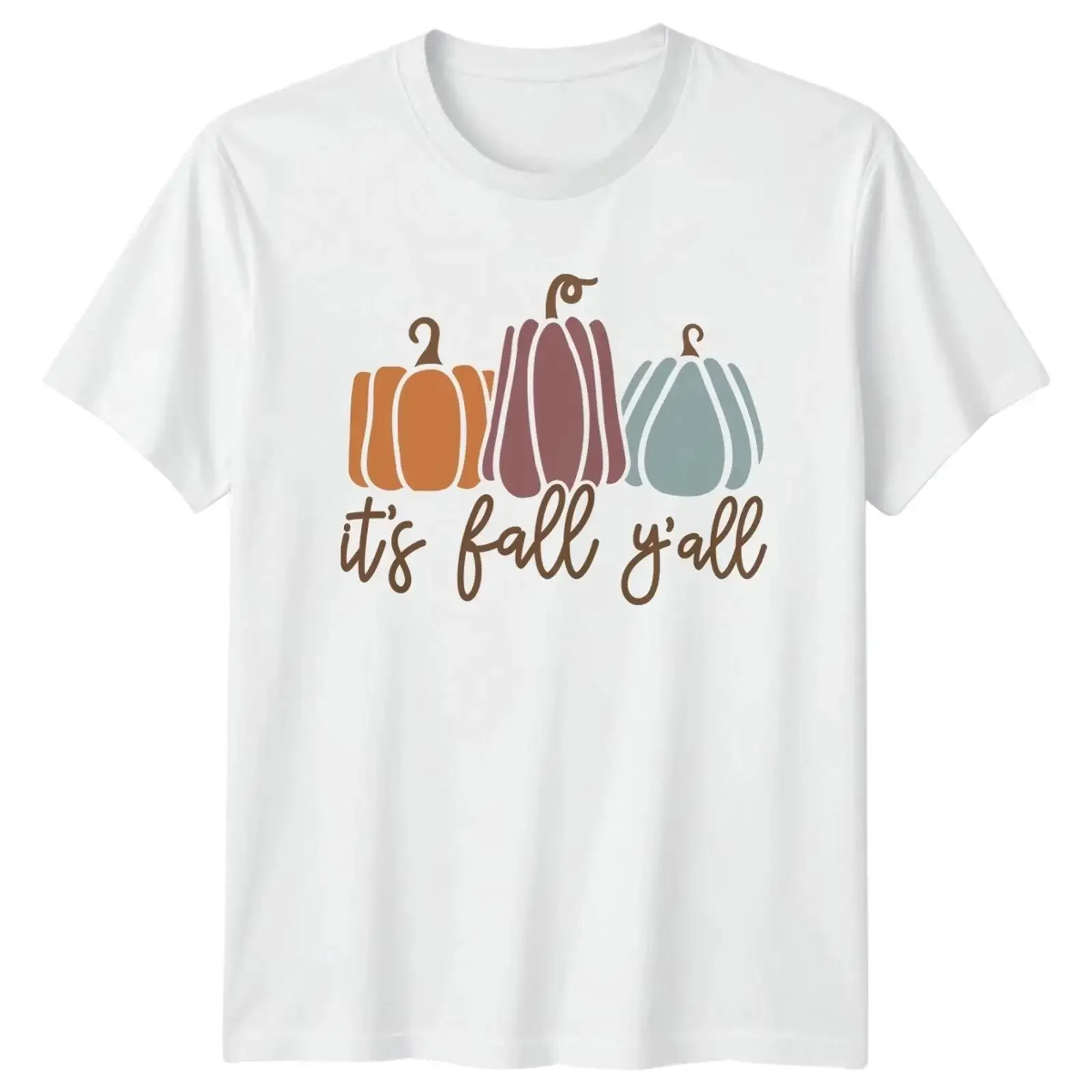 Its Fall Yall Pumpkins Autumn Season T Shirt Harvest Top vintage Washed streetwear Soft designer clothes Casual Stretched