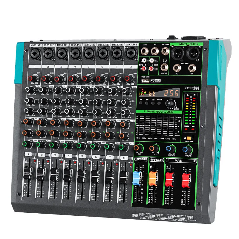 

Микшер Depo Sound PA-8 Профессиональный 8-полосный 12-полосный 16-полосный, USB, с выравниваемым 99 видов реверберации