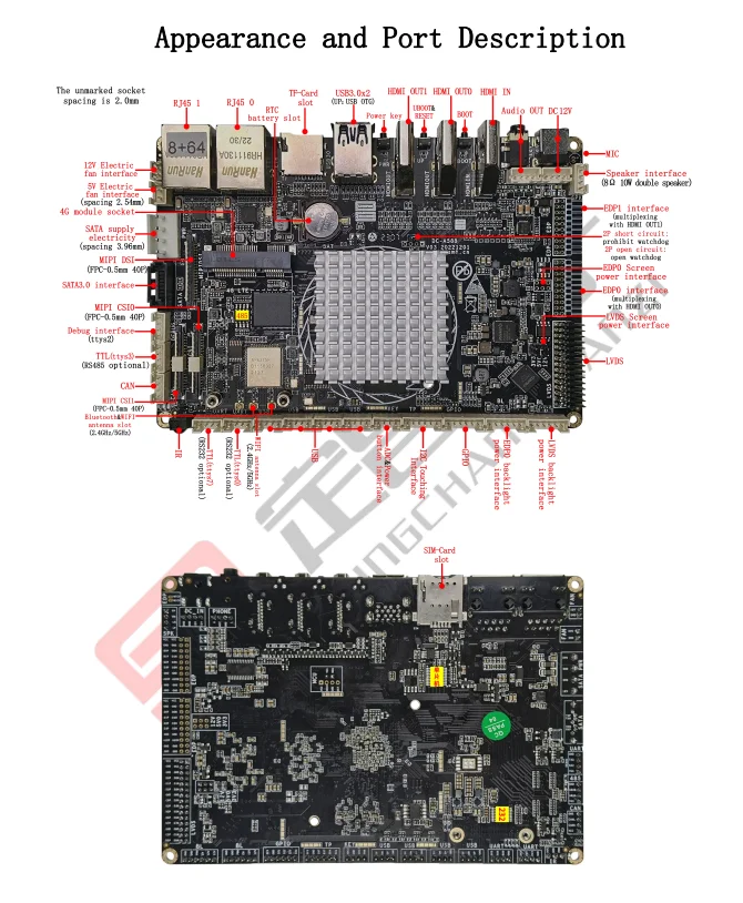 مجموعة لوحة أندرويد RK3588 ذاكرة DDR USB/LVDS/MIPI/WIFI/BT5.0/eDP تدعم نظام Ubuntu 20.04 لوحة صندوق أندرويد الجديدة
