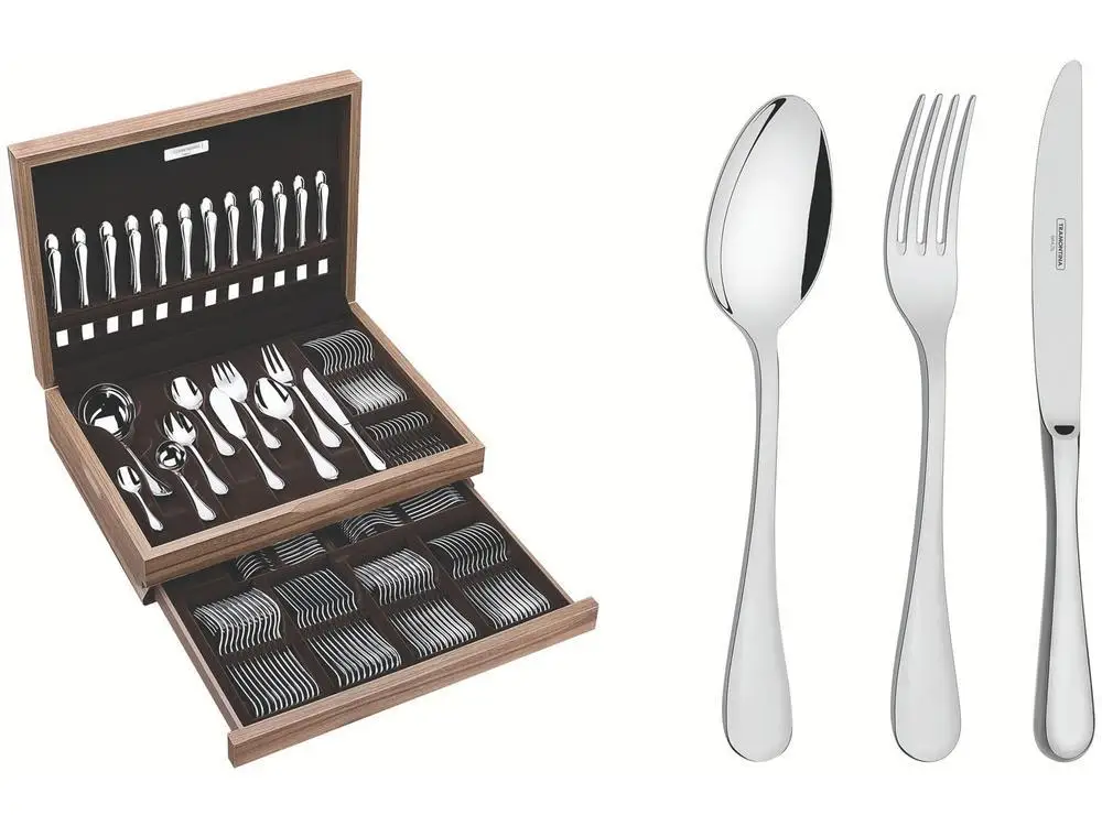 Faqueiro Tramontina Inox 130 Peças Classic com Estojo