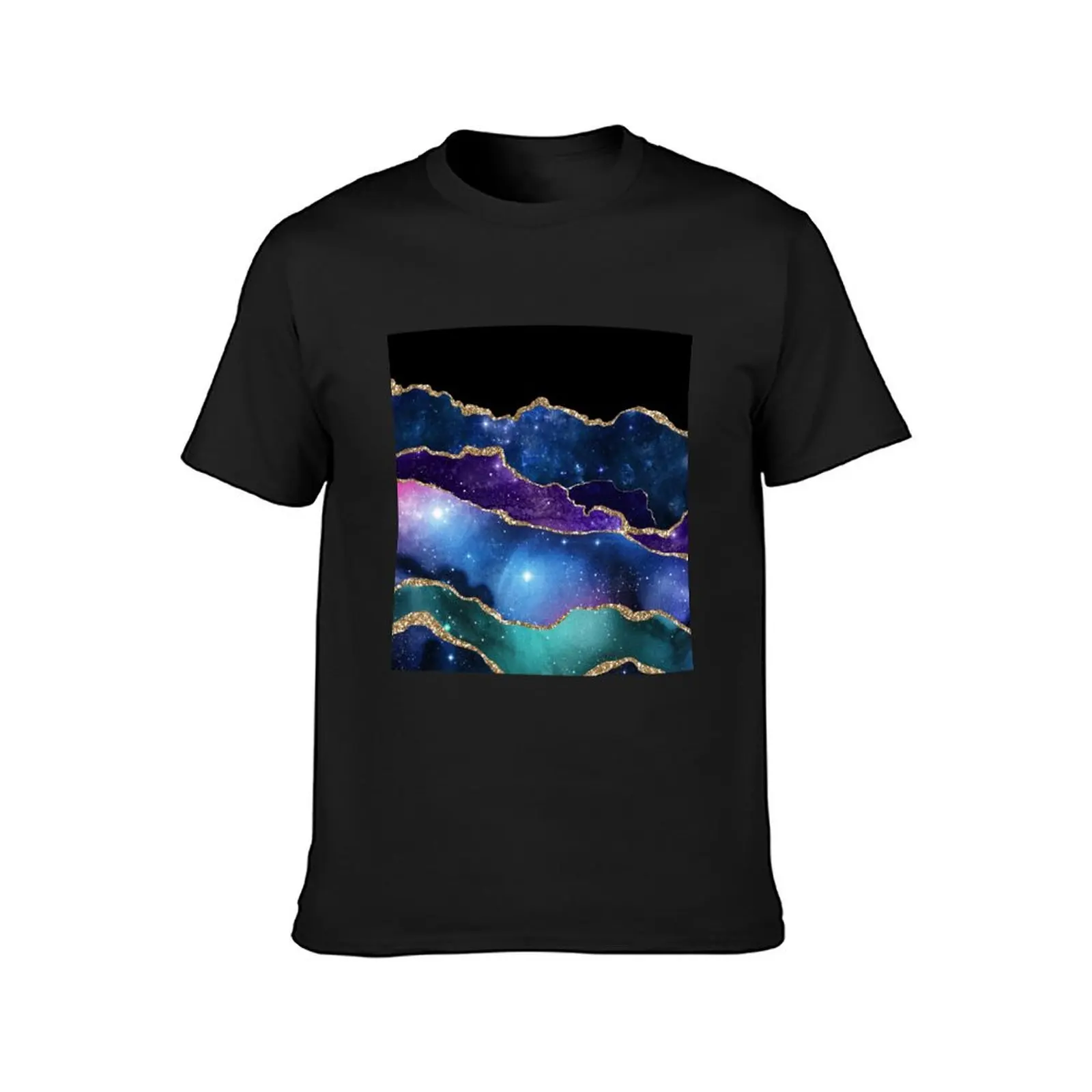 Galaxy Glamour Glitter Faux Marble T-Shirt heavyweights blacks korean fashion oversizeds mens t shirts pack