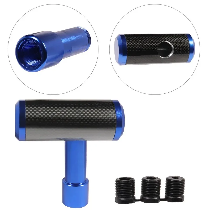 New GM Automatic T-shaped carbon fiber Airplane joystick shift knob 105mm aluminum alloy shift lever shift lever head