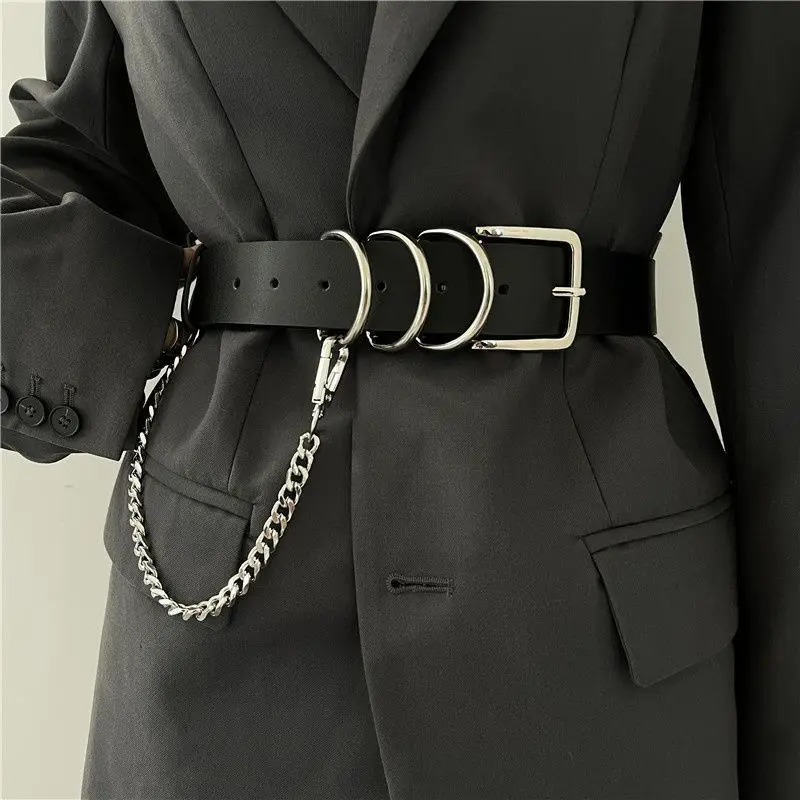 European and American street ins style punk chain belt women's versatile decoration fashionable jeans belt with dress suit