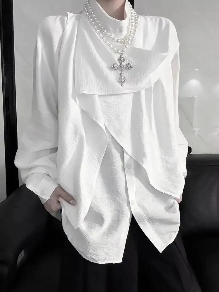

Gothic Punk Shirts Women 2025 Irregular Patchwork Exclusive Niche Minimalist New Design