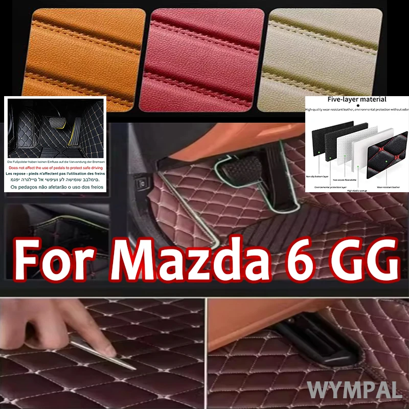 

Роскошный автомобильный коврик для Mazda 6 GG 2003 2004 2005 2006 2007, защищает интерьер вашего автомобиля, индивидуальные коврики из искусственной кожи