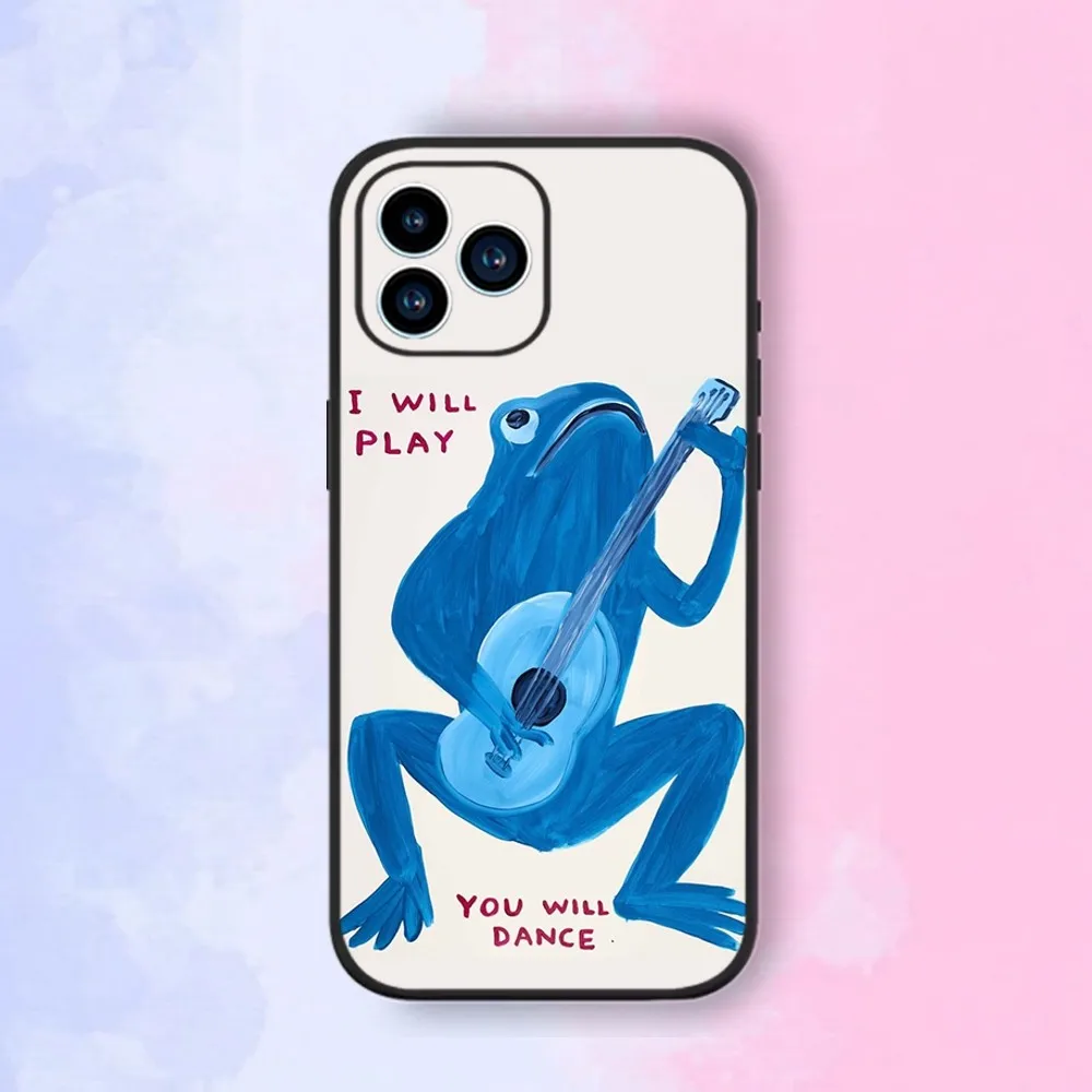 David Shrigley Art Phone Case For iPhone 15,14,13,12,11,XS,XR,X,8,7,Pro,Max,Plus,mini Silicone Black Cover