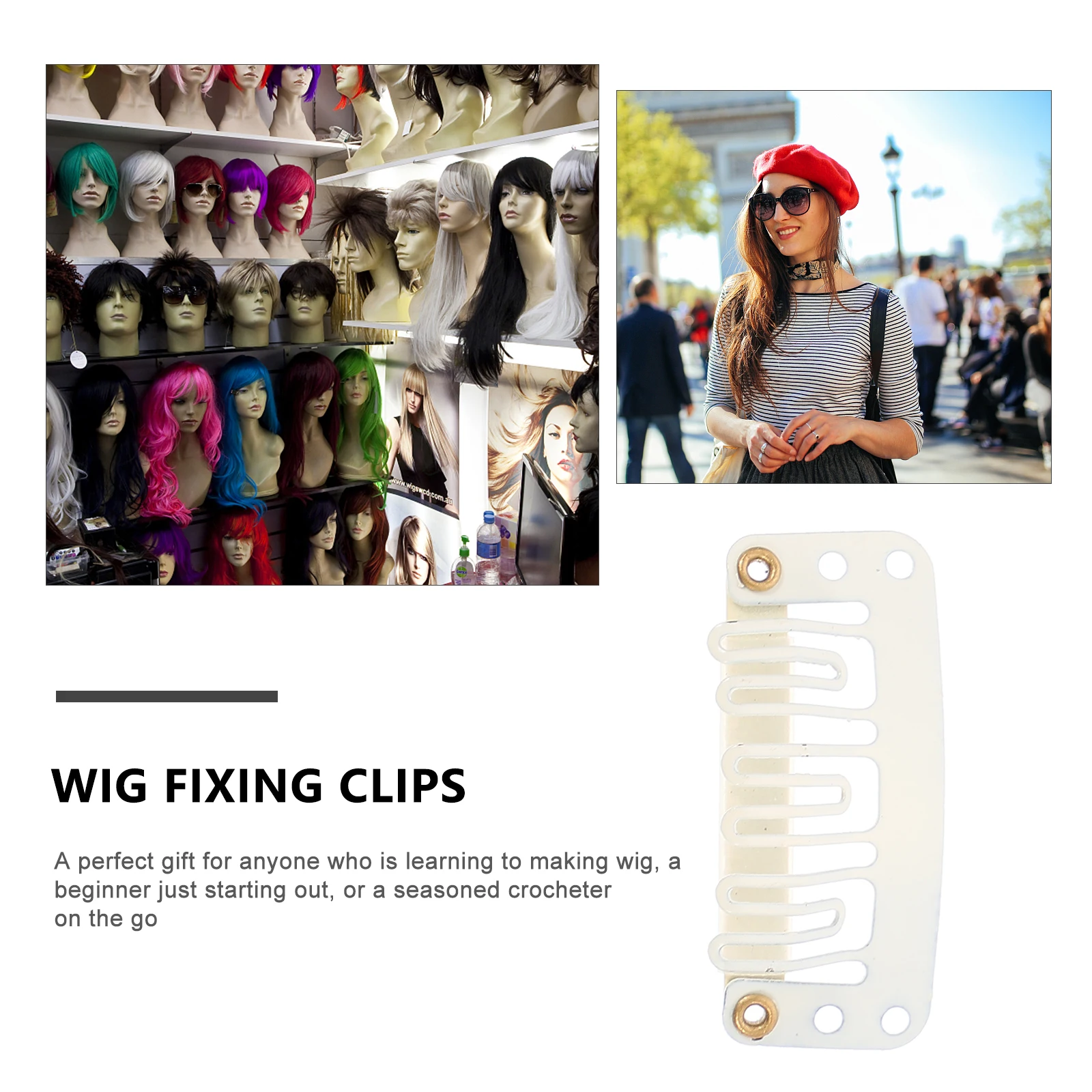 

60pcs Extension Clips shape Snap Hair Extensions Pins for Braiding Hat Fixing Premium Durable Smooth Teeth Comb