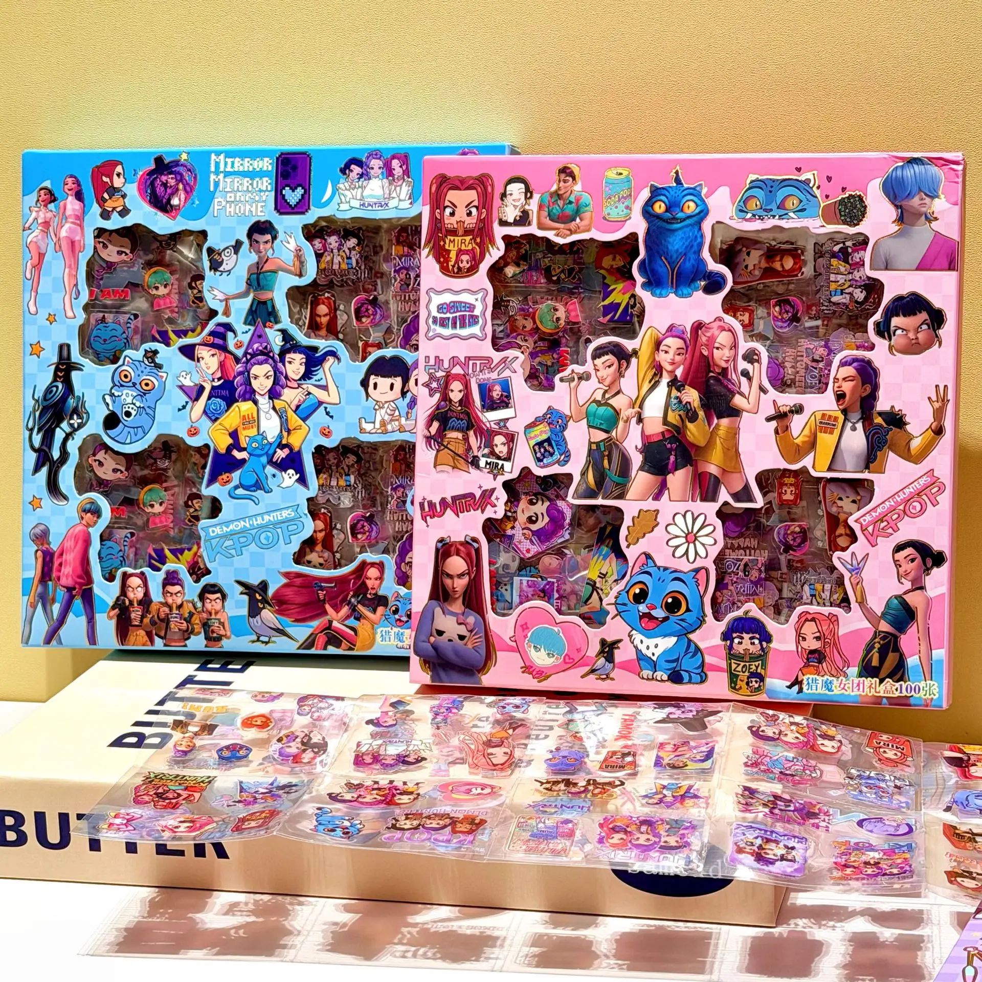 

100pcs/set KPOP Demon Hunters Cartoon Anime Stickers Rumi Mira Zoey Waterproof DIY Decorative Gifts for Guitar Notebook Luggage