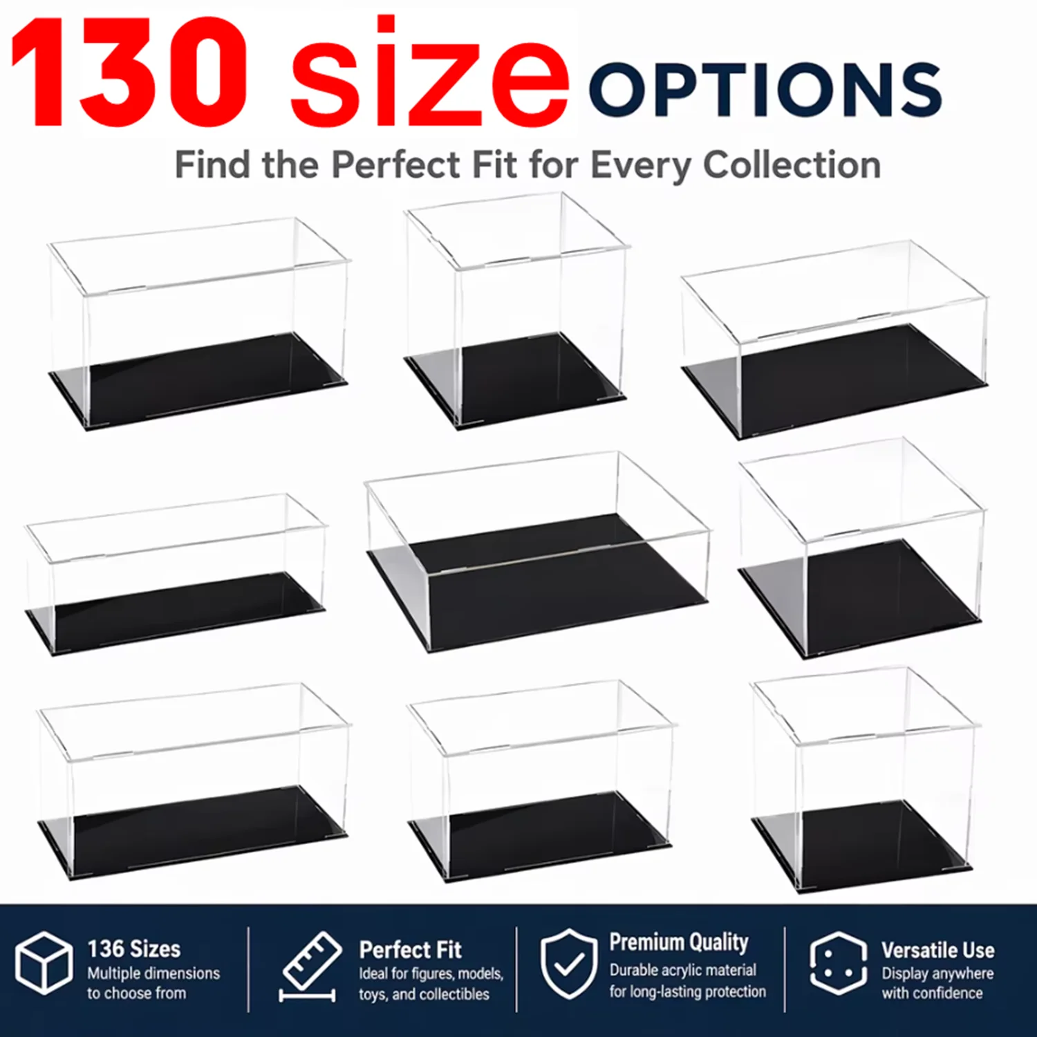 1PC Acrylic Display Box Cube Storage Transparent Small Assembly Dustproof Plastic Case for Collectibles