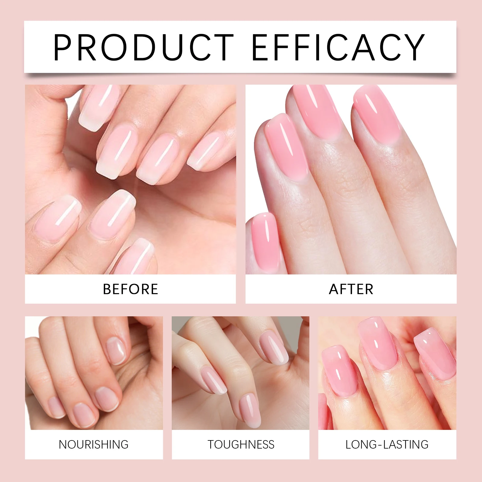 roze nagelvloeistof decoratie nagelkleur zacht voedt nagel natuurlijke glans dagelijkse verzorging lange slotkleur sneldrogende nagelvloeistof