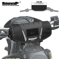 Rhinowalk-bolsa para manillar de motocicleta, estuche de almacenamiento frontal impermeable de 2L con cubierta para lluvia, compatible con Motor todoterreno y ADV, paquete de conducción duradero