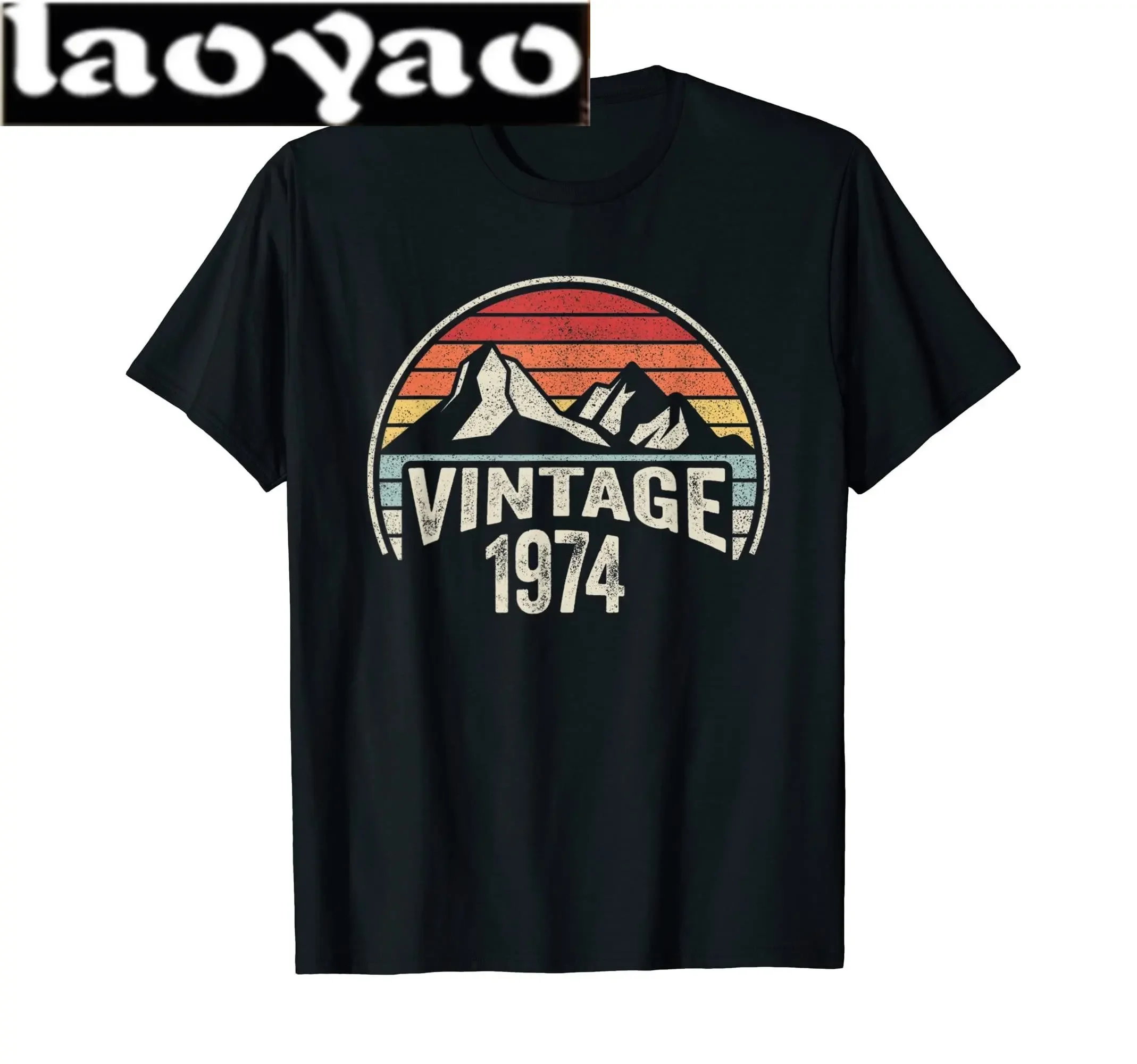 Classic Vintage Born in 1974 Retro 70s Style Birthday Year Tshirt Men Women Unisex T Shirt Streetwear Comfort Summer Cotton Tee