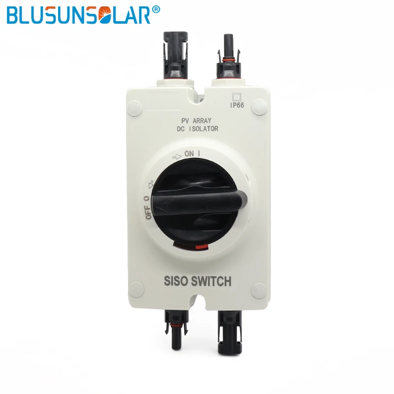 

Photovoltaic Solar Electrical Isolator Switch 32A 1000V DC Isolator Switch with 2 Pairs Solar Connectors for Solar Power System